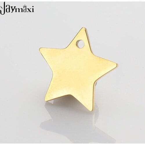 Jaymaxi Star Pendant Stainless Steel 3 Colors 15.6*16mm DIY Jewelry Mirror Polished Fashion Charm 20Pieces/lot
