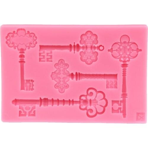 Classical Collection Keys Fondant Cake Mold Chocolate Mold For The Kitchen Bakeware Silicone Sugar Decoration Cake Tool