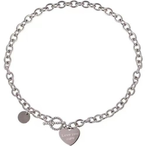 Love Necklace Woman Collarbone Chain Cold Wind Personality Hipster Hip-Hop Choker