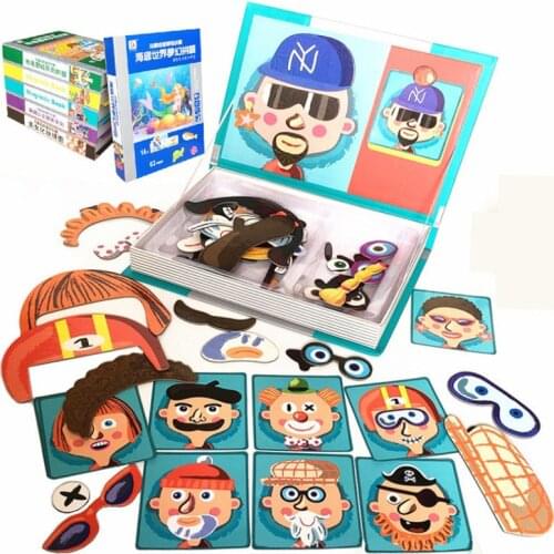 3D Magnetic Book Kids Puzzles Jigsaw Toy Brain Training Game Learning Spell Puzzle Educational Toys for Children Gift