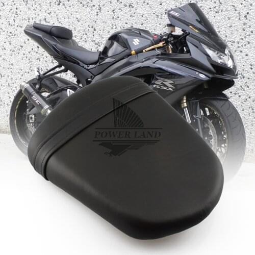 Motorcycle Black Leather Seat Rear Passenger Seat Cushion Pillion Cover Pad For Suzuki GSXR600 GSXR750 GSXR 600 750 2006-2007