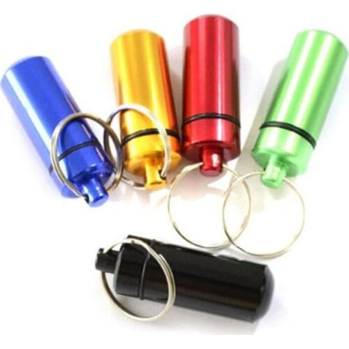 New Waterproof Aluminum Pill Box Case Storage Bottle Cache Drug Holder Container Keychain Medicine Box Outdoor Camping Tool