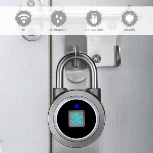 New Portable Smart Waterproof Keyless Lock APP Control Anti-Theft Android IOS Phone Bluetooth Fingerprint Unlock Door PadLock