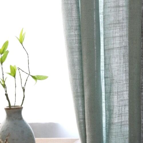 Solid linen Curtains for Living Room kitchen tulle Japan Window curtain For Bedroom Rideaux Customized ready made