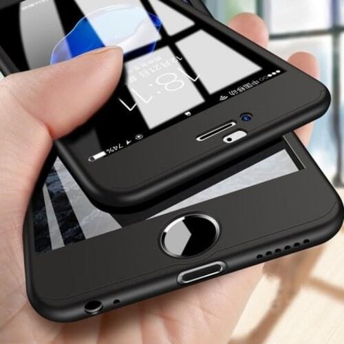 360 Full Protective With Hole Phone Case For iPhone X XR XS Max 10 Full Cover For iPhone 8 7 6 6S Plus 5 5S SE Cases With Glass