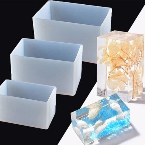 Epoxy resin rectangular mold silica gel high mirror cube handmade jewelry making tools decoration exhibition decoration room
