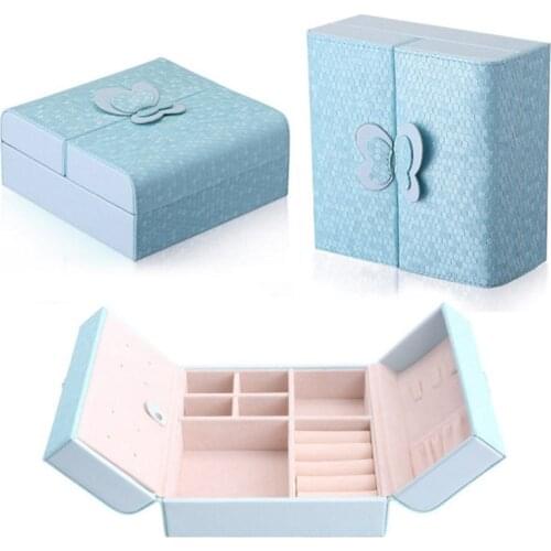 Creative Bow Jewelry Storage Box Makeup Case Cosmetics Beauty Casket Organizer Birthday Gift Ring Earrings Necklace Container