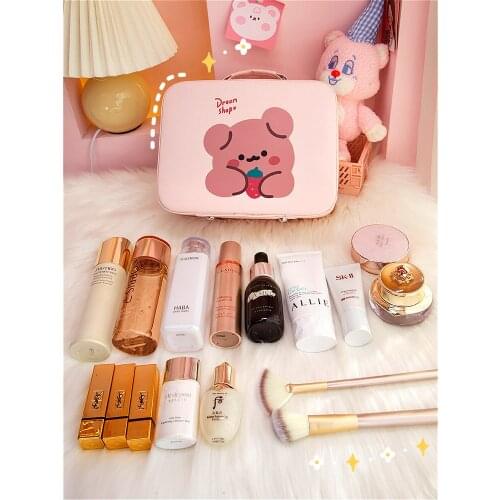 Net Red Cosmetic Bag Womens Portable New Super Popular Large Capacity Cute Travel Storage Box Suitcase Toiletries