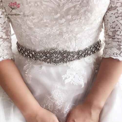 Popodion Wedding rhinestone belt wedding belt crystal bridal belt dress accessories WAS10133