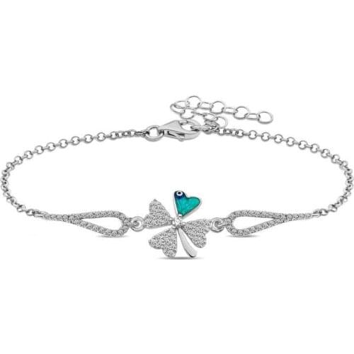 Tevuli 925 Sterling Silver The Genres Change clover bracelet