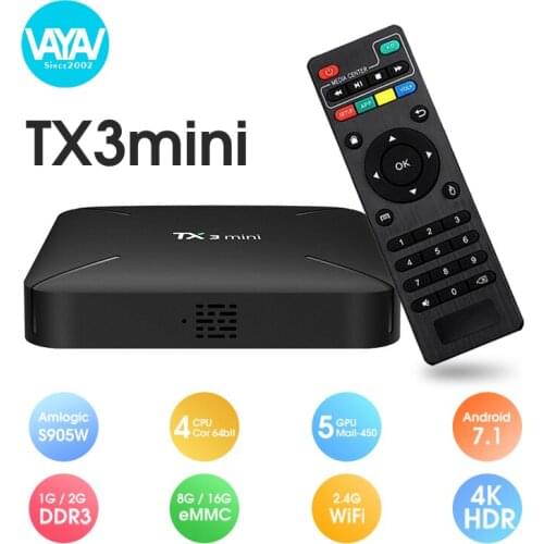 TX3 Mini Android 8.1 TV Box 4K TV Amlogic S905W Quad core H.265 Decoding 2.4GHz WiFi TV Box - 2GB/16GB OTT IPTV BOX