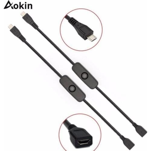 Aokin For Raspberry PI 3 Power Extension Cable USB Cable With ON/OFF Switch Power Control Toggle for Pi 3 Model B+/ B/2/Zero/w