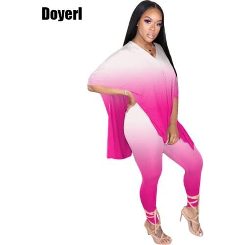 Casual Two Piece Pants Set Women Pink Lounge Wear Oversize T Shirt Top Long Pants Set Tie Dye Summer 2 Piece Outfits for Women