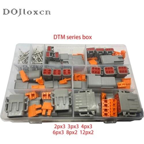 202 Pcs Deutsch DTM Waterproof Wire Grey Connector Kit DTM06-2 3 4 6 8 12S DTM04-2 3 4 6 8 12P Automotive Sealed Plug With Pins