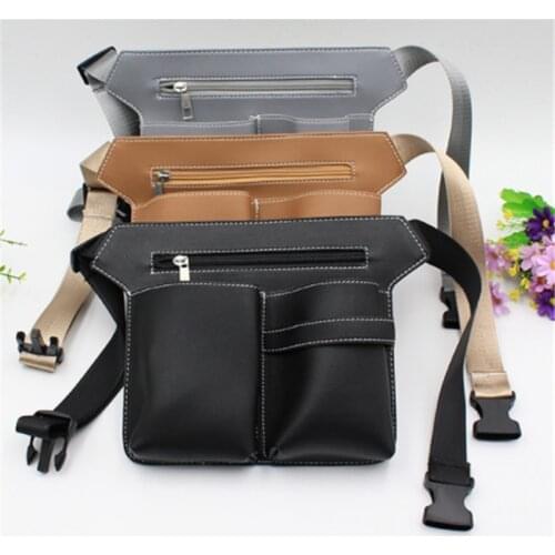 1Pc Leather Hairdressing Case Tools Scissor Bag Barber Holster Pouch Holder Rivet Purse Adjustable Waist Shoulder Belt