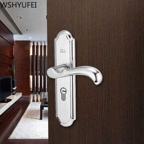 1pcs stainless steel interior door locks Bedroom room wooden door handle lock Mute simple lock new house decoration accessories