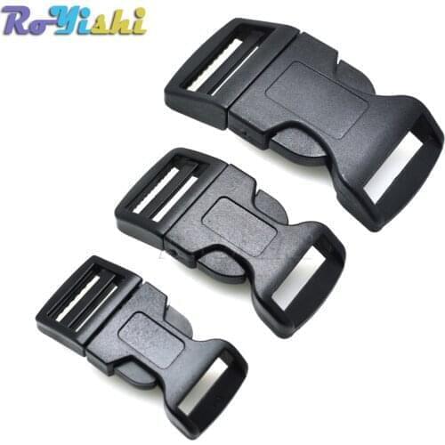 10pcs/pack Contoured Side Release Buckles For Paracord Survival Bracelets/Dog Collar Black