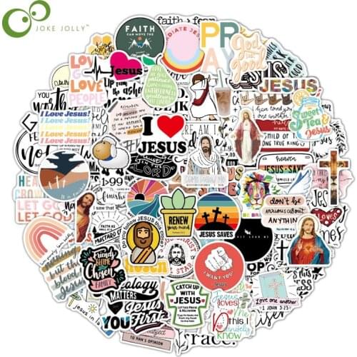 100pcs Jesus Chiristian Stickers Religious Faith Removable Waterproof Stickers Family Church Daily Use DDJ