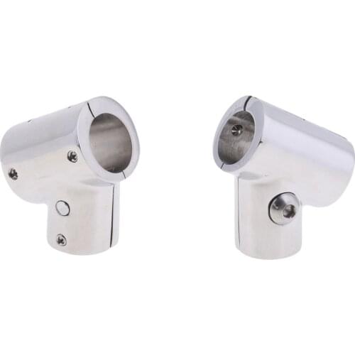 2Pcs 316 Stainless Steel 3 Way Yacht Marine Boat Handrail Fitting 60 Degree Tee - 7/8'' 1