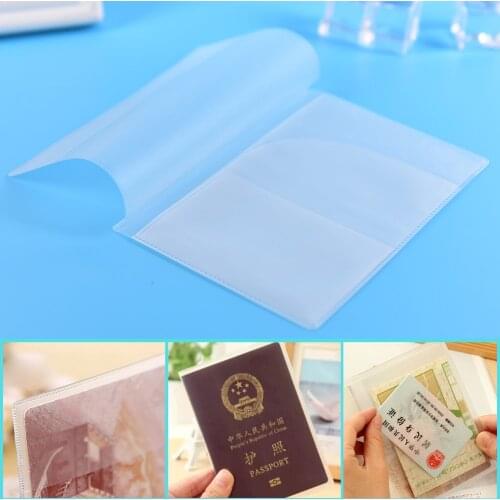 2PC Transparent Passport Holder Cover Package Travel Card Holder Bag For Travel