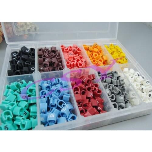 500pcs/box EC-2 4.0mm2 10 different number and color 0-9 cable marker set