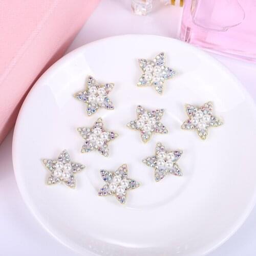 800pcs pearl diamond rhinestone Glitter Star Padded Patch Appliqued DIY Craft Artesanato Material Kids Headwear Hair Accessories