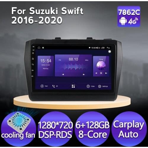 6G 128G Fan Android 11 BT Car Radio Multimedia Player Navigation GPS For Suzuki Swift 5 2016 2017 2018 2019 2020 2 din no dvd