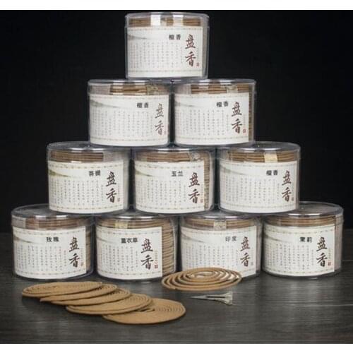 48Coil/Box Natural Sandalwood Coil Incense India Buddha Incense Wormwood Indoor Aromatherapy Spice 7Kinds Fragrance Chosen