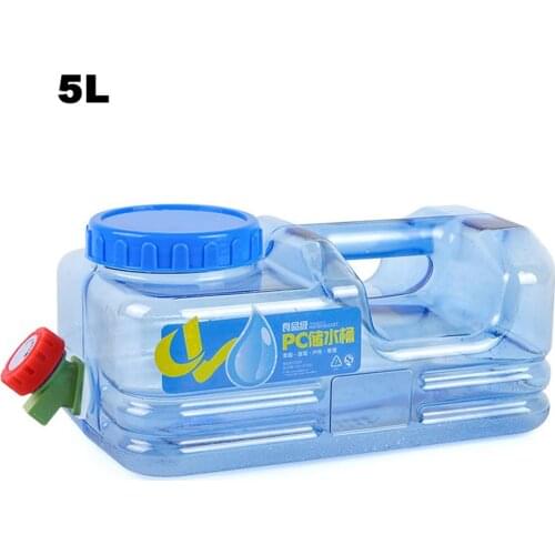 5L Large Capcity Gallon Water Bottle with Faucet Reusable Plastic Water Bottle Container On Cap Anti Splash Car Jug Container