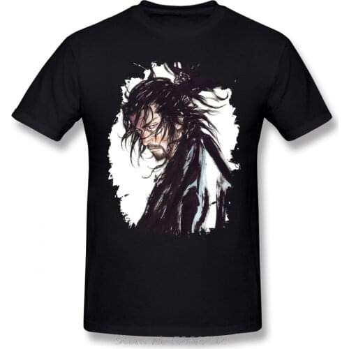 Vagabond T Shirt Vagabond Musashi Miyamoto T-Shirt Men Cotton Tee Shirt Awesome Summer Short Sleeve Big Graphic Tshirt