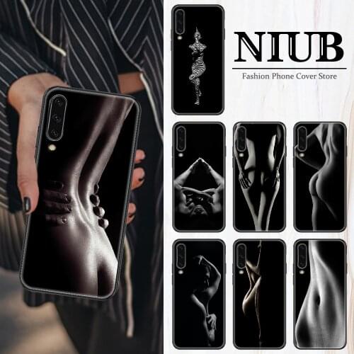 Sexy Woman Girl body shadow Phone Case For Samsung Galaxy A10 A12 A20E A21S A30 A32 A40 A50 A51 A52 A70 A71 A72 A5 A6 A7 black