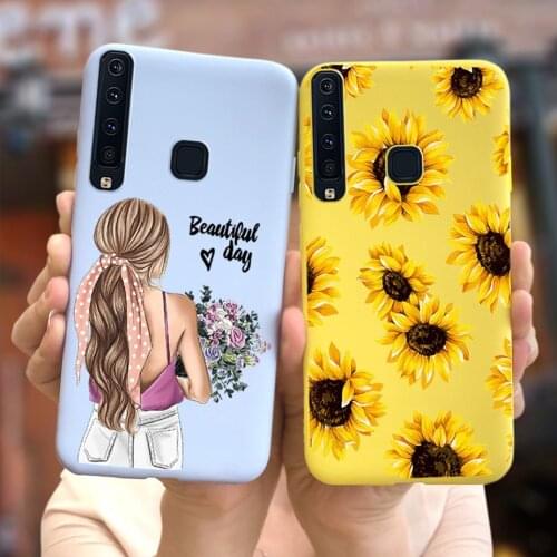 Colorful Sunflower Case For Samsung Galaxy A9 2018 SM-A920F Soft Slim Funda Cute Silicone Cover For Samsung A9 2019 A920F Bumper