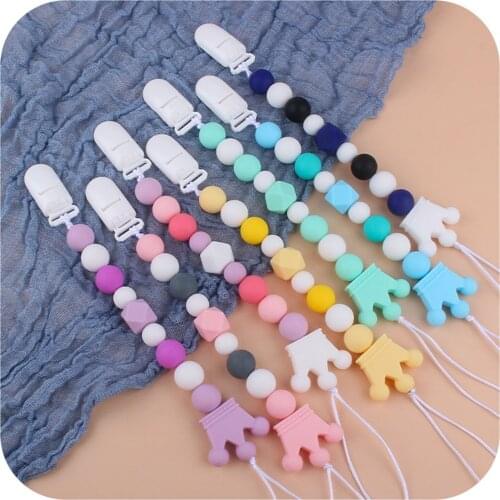 Baby Silicone Pacifier Chain with Clip Newborn Chewing Teething Soother Infant Chew Toys Holder