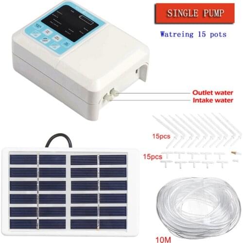 Dual/Single Pump Intelligent Garden Automatic Watering Device Solar Energy Charging Potted Plant Drip Irrigation Water Pump