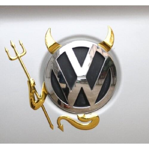 CHIZIYO Hot Sale Car Styling 3D Funny Car Stickers Little Devil Angel Sticker on Car Auto Decals Car-Styling Silver Gold