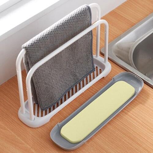 Kitchen Sink Faucet Sponge Organizer Cloth Drain Rack Holder Shelf