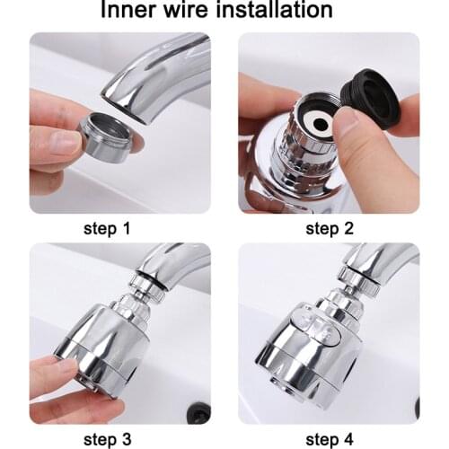 Kitchen Accessories 2 Modes 360 Rotatable Filter Shower High Pressure Water Saving Faucet Extender Bathroom Gadgets Supplies