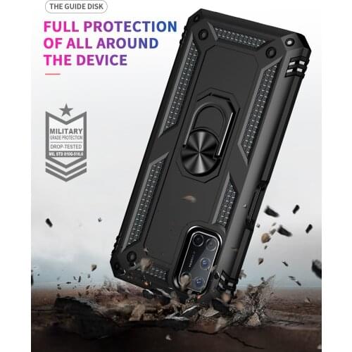Magnetic Metal Ring Stand Armor Shockproof Case For OPPO A52 A72 A92 A15 A35 A53 A53S A32 4G Soft TPU Bumper Hard PC Back Cover