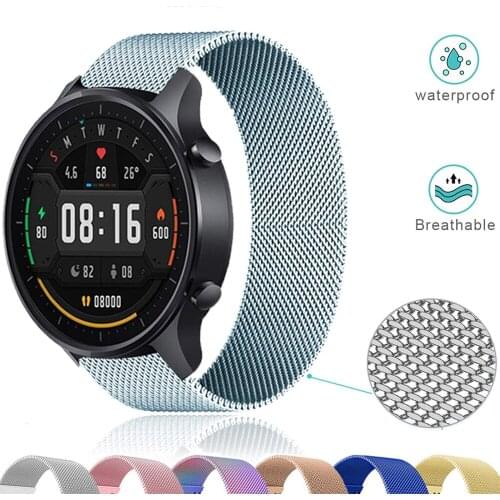 Magnatic Loop Strap For Xiaomi Mi Watch Color Smart Watch Band 22MM Metal Bracelet For Amazfit GTR 2E 2 47MM Stratos 3 2 Correa