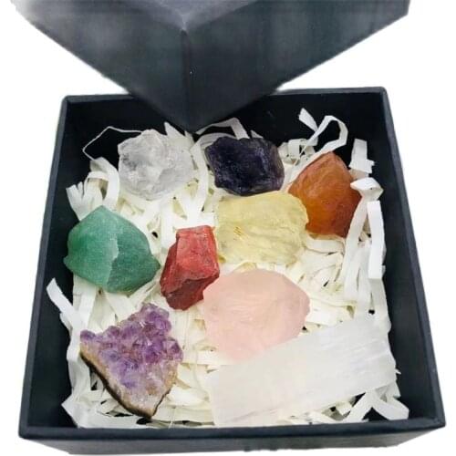 Custom natural set kit meditation box chakra stone crystals healing stones