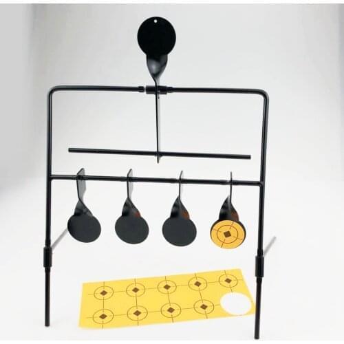 2020 New Traning Shooting Target Hot Tactical 2MM Thick Carbon Steel 5 Targets Automatic Reset Rotating For Paintball Accessory