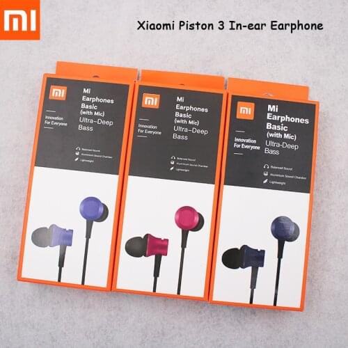 Xiaomi 3.5MM Wired Earphone Mi Fresh Piston 3 In-Ear Headset With Mic For Mi Note 10 CC9 X2 F2 Pro Redmi Note 8 8T 9 Pro Max 9S