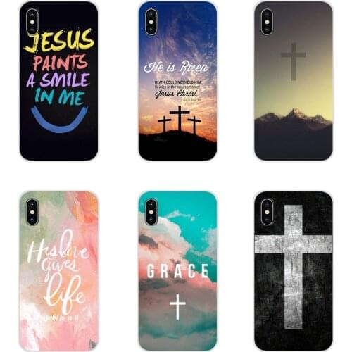 For Samsung Galaxy S2 S3 S4 S5 Mini S6 S7 Edge S8 S9 S10E Lite Plus Transparent TPU Shell Cases Biblical scriptures Jesus Christ