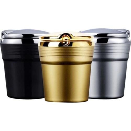 Universal Car Portable LED Light Car Ashtray Universal Cigarette Holder Car Styling Mini Holder Trash Box