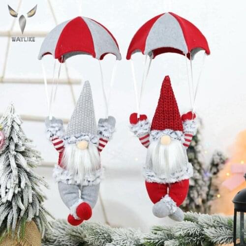 WAYLIKE New Year Christmas Home Ceiling Decorations Parachute 24cm Santa Claus Smowman Hanging Pendant Decoration Supplies