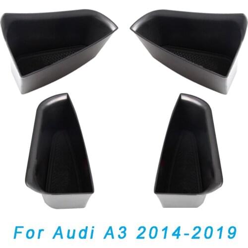 ABS Car Door Storage Box For Audi A3 2014-2019 Front Rear Door LHD Handle Armrest Container Phone Bin Cup Auto Interior