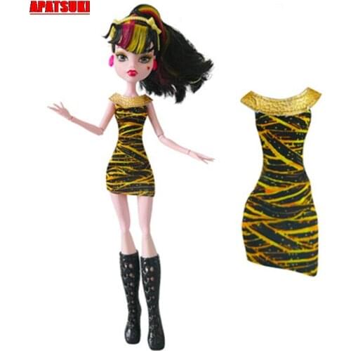 Yellow Outfits Dresses for Monster High Dolls Clothes for 1/6 BJD Monster Dolls 1:6 Doll Party Dresss Accessories Toys for Girls