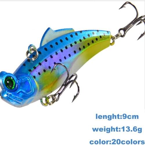 Hard VIB Lures Fishing Minnow Bait Treble Hooks Sinking Crank bait Wobblers Fishing Tackle Submerged Metal body Reflective