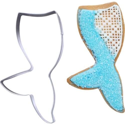 1pcs Mermaid Tail Cookie Cake Cutters Stainless Steel Biscuit Baking Mold Pastry Fondant Kitchen