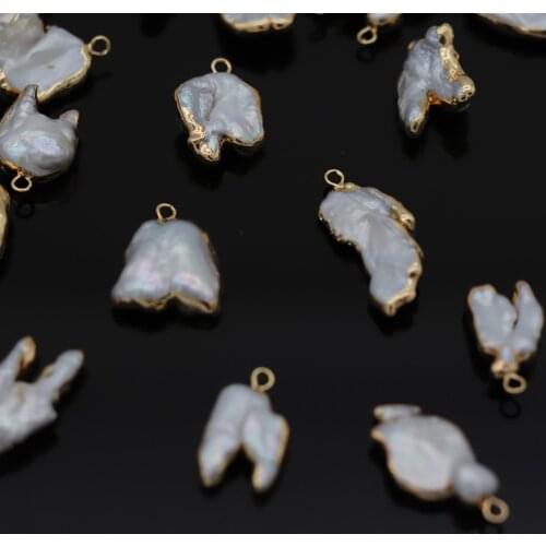 Fashion Irregular Charms Pendant Natural Freshwater Pearl Pendants For Jewelry Making Necklace Earrings Accessories 1Pcs